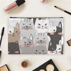 Cute Cats Seamless Pattern Cosmetic Bag (large) by Sarkoni