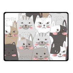 Cute Cats Seamless Pattern Two Sides Fleece Blanket (small) by Sarkoni