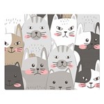 Cute Cats Seamless Pattern Two Sides Premium Plush Fleece Blanket (Large) 80 x60  Blanket Front