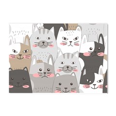 Cute Cats Seamless Pattern Crystal Sticker (a4) by Sarkoni