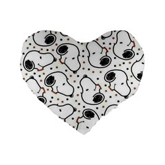 Dog Pattern Standard 16  Premium Flano Heart Shape Cushions by Sarkoni