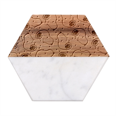 Dog Pattern Marble Wood Coaster (hexagon)  by Sarkoni