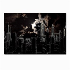 City Night Moon Skyline Skyscraper Postcards 5  X 7  (pkg Of 10) by Grandong