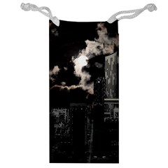 City Night Moon Skyline Skyscraper Jewelry Bag by Grandong