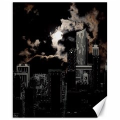 City Night Moon Skyline Skyscraper Canvas 16  X 20  by Grandong