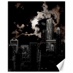 City Night Moon Skyline Skyscraper Canvas 11  X 14  by Grandong