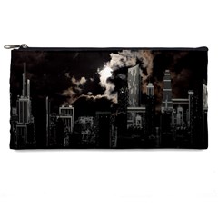 City Night Moon Skyline Skyscraper Pencil Case by Grandong