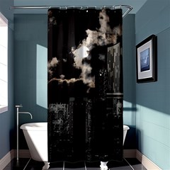 City Night Moon Skyline Skyscraper Shower Curtain 36  X 72  (stall)  by Grandong