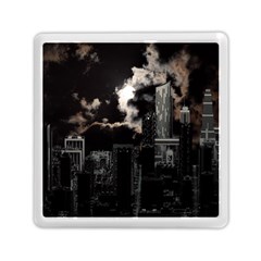 City Night Moon Skyline Skyscraper Memory Card Reader (square) by Grandong