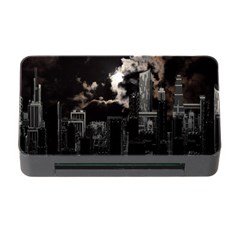 City Night Moon Skyline Skyscraper Memory Card Reader With Cf by Grandong