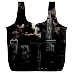 City Night Moon Skyline Skyscraper Full Print Recycle Bag (xl) by Grandong