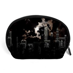 City Night Moon Skyline Skyscraper Accessory Pouch (large) by Grandong