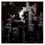 City Night Moon Skyline Skyscraper Square Satin Scarf (36  x 36 ) Front