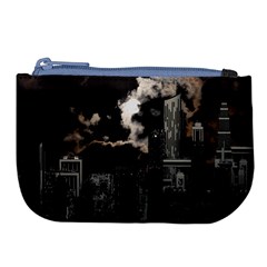 City Night Moon Skyline Skyscraper Large Coin Purse