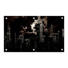 City Night Moon Skyline Skyscraper Banner And Sign 5  X 3  by Grandong