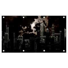 City Night Moon Skyline Skyscraper Banner And Sign 7  X 4  by Grandong