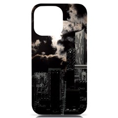 City Night Moon Skyline Skyscraper Iphone 14 Pro Max Black Uv Print Case by Grandong