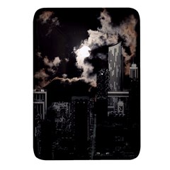 City Night Moon Skyline Skyscraper Rectangular Glass Fridge Magnet (4 Pack) by Grandong