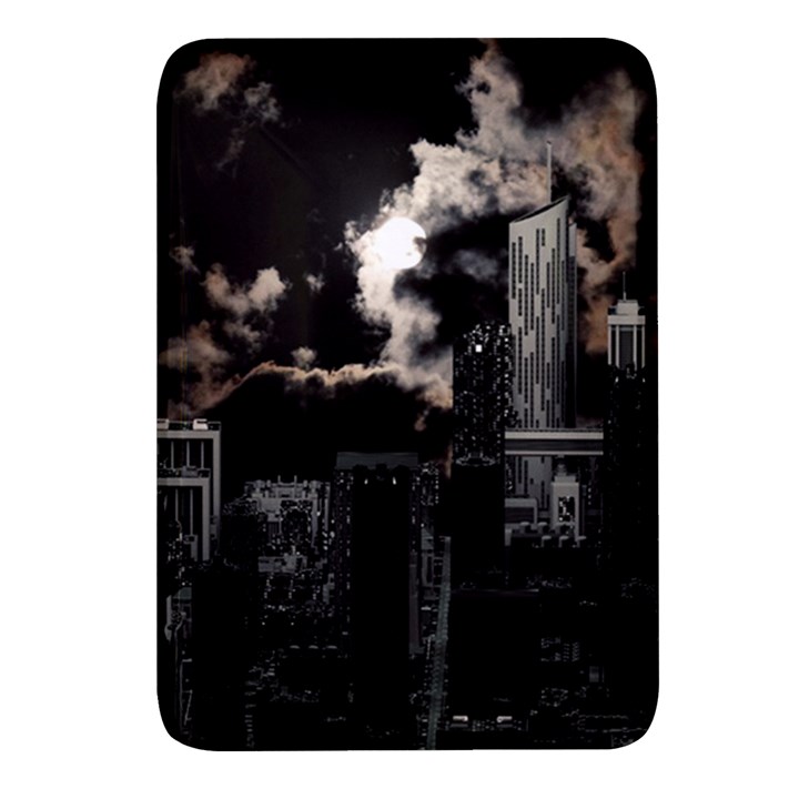 City Night Moon Skyline Skyscraper Rectangular Glass Fridge Magnet (4 pack)