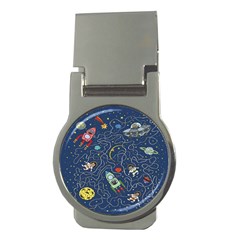 Cat Cosmos Cosmonaut Rocket Money Clips (round)  by Grandong