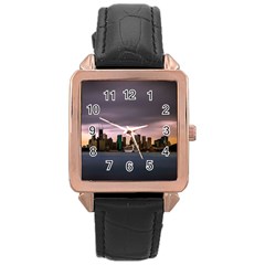 Sydney Australia Travel Oceania Rose Gold Leather Watch  by Grandong