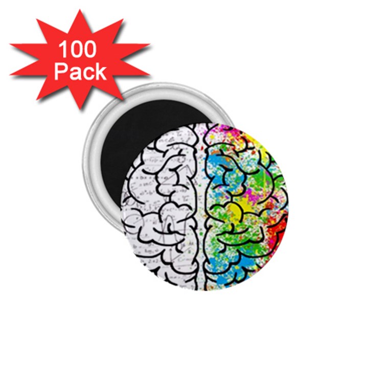 Brain Mind Psychology Idea Drawing 1.75  Magnets (100 pack) 