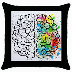 Brain Mind Psychology Idea Drawing Throw Pillow Case (black) by Grandong