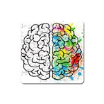 Brain Mind Psychology Idea Drawing Square Magnet Front