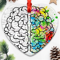 Brain Mind Psychology Idea Drawing Heart Ornament (two Sides) by Grandong