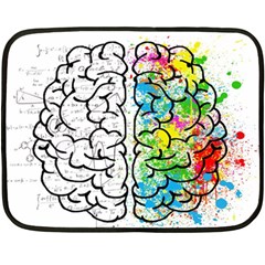 Brain Mind Psychology Idea Drawing Two Sides Fleece Blanket (mini) by Grandong