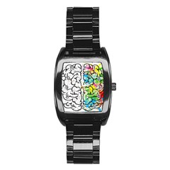 Brain Mind Psychology Idea Drawing Stainless Steel Barrel Watch by Grandong