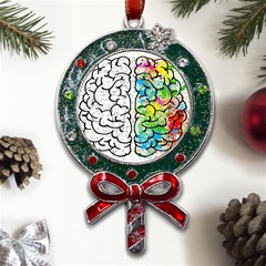 Brain Mind Psychology Idea Drawing Metal X mas Lollipop With Crystal Ornament by Grandong