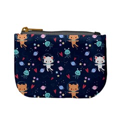 Cute Astronaut Cat With Star Galaxy Elements Seamless Pattern Mini Coin Purse by Grandong