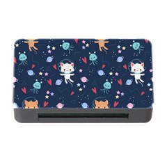 Cute Astronaut Cat With Star Galaxy Elements Seamless Pattern Memory Card Reader With Cf by Grandong