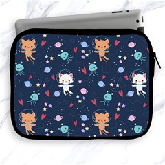 Cute Astronaut Cat With Star Galaxy Elements Seamless Pattern Apple Ipad 2/3/4 Zipper Cases by Grandong