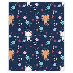 Cute Astronaut Cat With Star Galaxy Elements Seamless Pattern Drawstring Bag (small) by Grandong