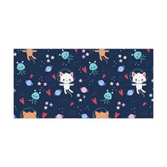 Cute Astronaut Cat With Star Galaxy Elements Seamless Pattern Yoga Headband by Grandong