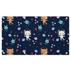 Cute Astronaut Cat With Star Galaxy Elements Seamless Pattern Banner And Sign 7  X 4  by Grandong