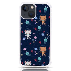 Cute Astronaut Cat With Star Galaxy Elements Seamless Pattern Iphone 13 Mini Tpu Uv Print Case by Grandong