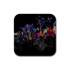 Grunge Paint Splatter Splash Ink Rubber Square Coaster (4 Pack) by Grandong