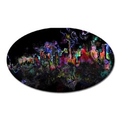 Grunge Paint Splatter Splash Ink Oval Magnet