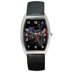 Grunge Paint Splatter Splash Ink Barrel Style Metal Watch by Grandong