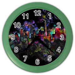 Grunge Paint Splatter Splash Ink Color Wall Clock by Grandong