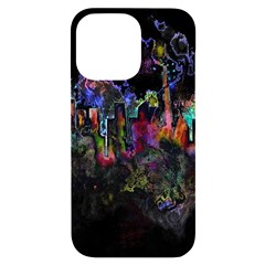 Grunge Paint Splatter Splash Ink Iphone 14 Pro Max Black Uv Print Case by Grandong