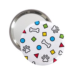 Dog Paw Seamless Pattern Footprint Bone 2 25  Handbag Mirrors by Grandong