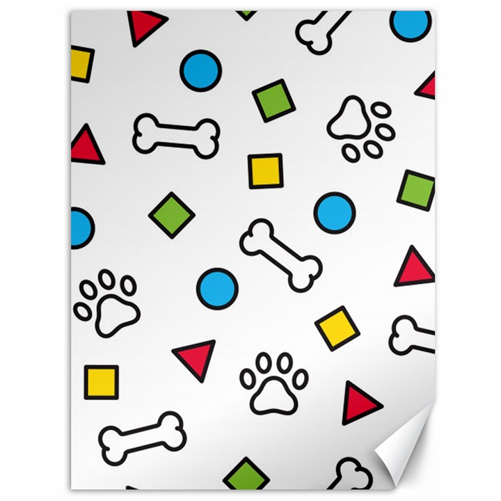 Dog Paw Seamless Pattern Footprint Bone Canvas 36  x 48 