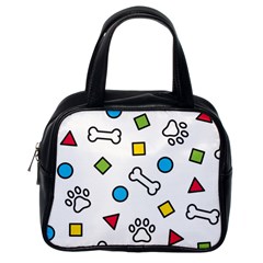 Dog Paw Seamless Pattern Footprint Bone Classic Handbag (one Side) by Grandong