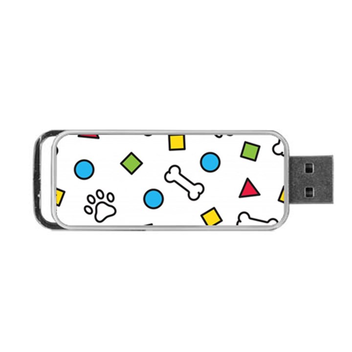 Dog Paw Seamless Pattern Footprint Bone Portable USB Flash (Two Sides)