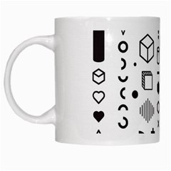 Pattern Hipster Abstract Form Geometric Line Variety Shapes Polkadots Fashion Style Seamless White Mug by Grandong