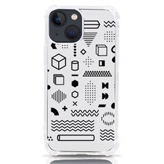 Pattern Hipster Abstract Form Geometric Line Variety Shapes Polkadots Fashion Style Seamless Iphone 13 Mini Tpu Uv Print Case by Grandong